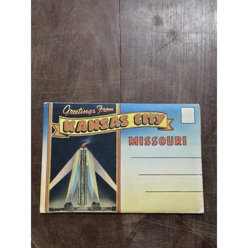 40s Vintage SOUVENIR FOLDER of GREATER KANSAS CITY Postcard Album, Attractions - Picture 2 of 14